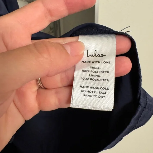 NWOT Lulu's One Shoulder Navy Dress - Picture 9 of 12